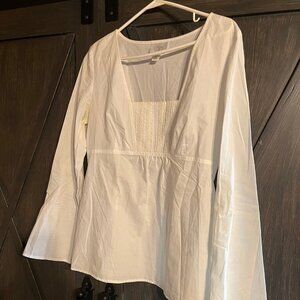 Ann Taylor Loft White Cotton Shirt